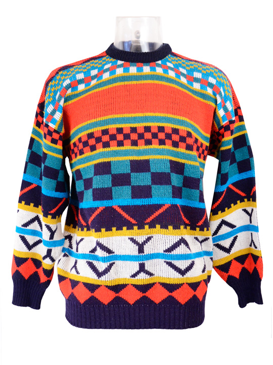 Mens knitwear|Crazy print men pullovers|WholesaleVintageClothing