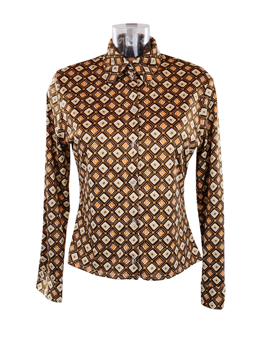 Wholesale Vintage Clothing 70s print blouses
