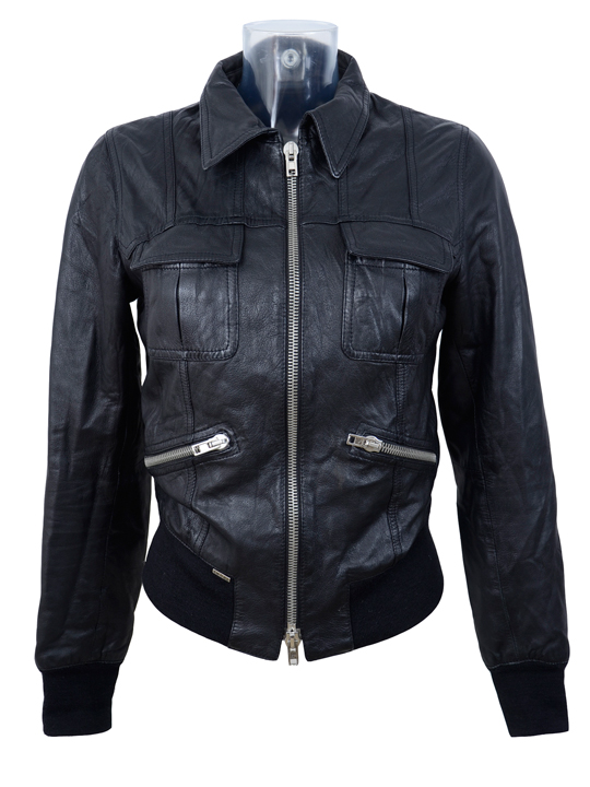 Wholesale Vintage Clothing Y2K ladies fitted leather jackets