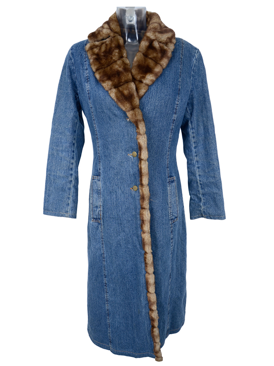 Wholesale Vintage Clothing Y2k denim fake fur jackets