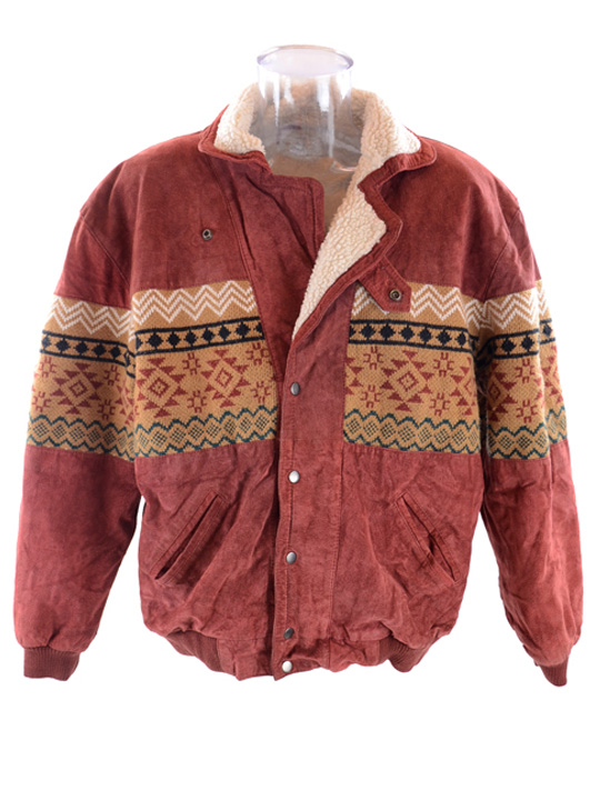 Wholesale Vintage Clothing Aztec bomber jackets (suede/wool)