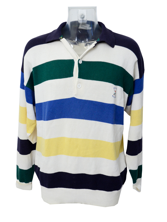 Wholesale Vintage Clothing Crazy print polo collar pullovers